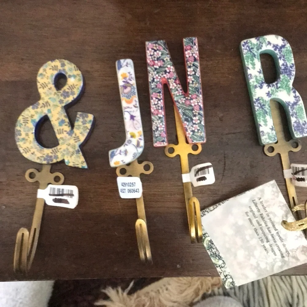 Anthropology Liberty Letter Hooks Letter J, & or T